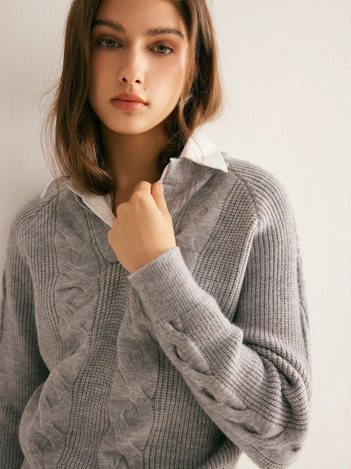 2 in 1 Soft Lapel Sweater