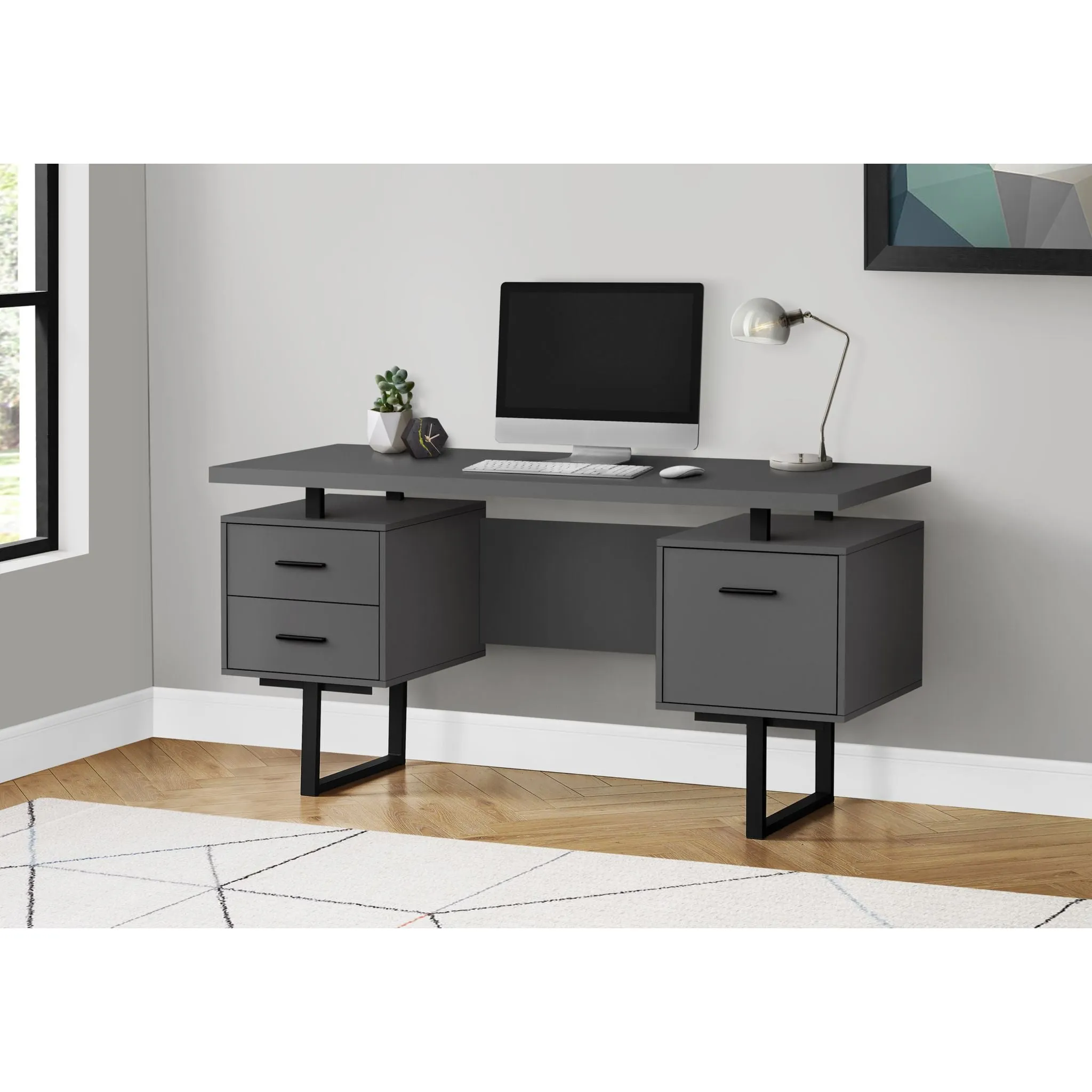 60" Desk - Modern Grey