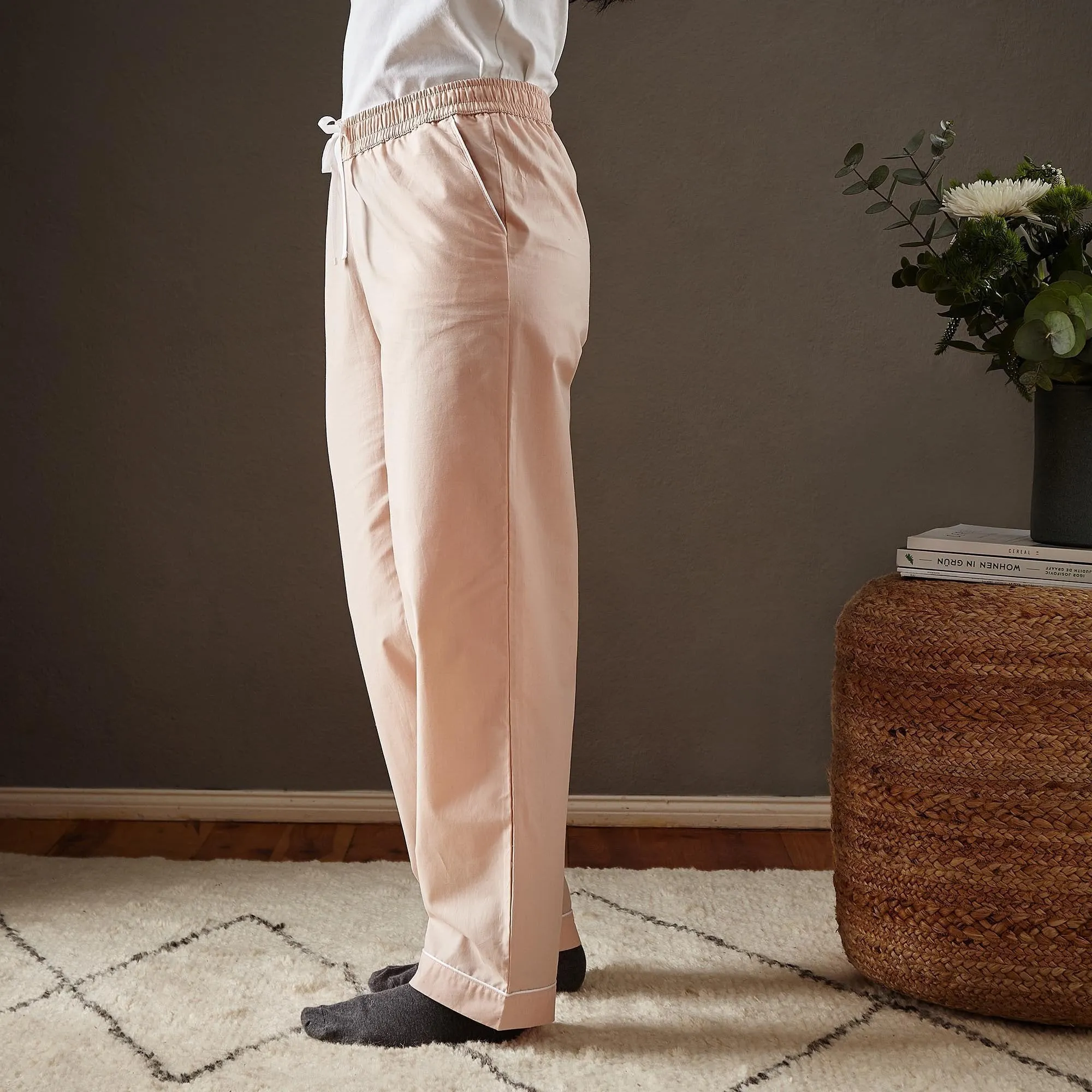 Alva Pyjama Bottoms [Light pink/White]