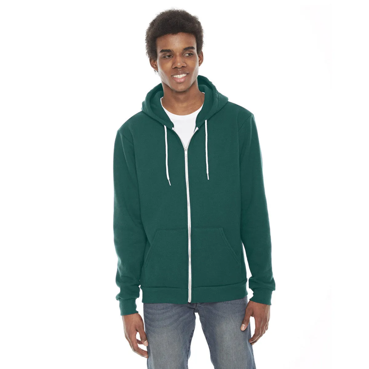 American Apparel Unisex Ultra Blue Flex Fleece Zip Hoodie