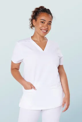 Ari Two-pocket Scrub Top White