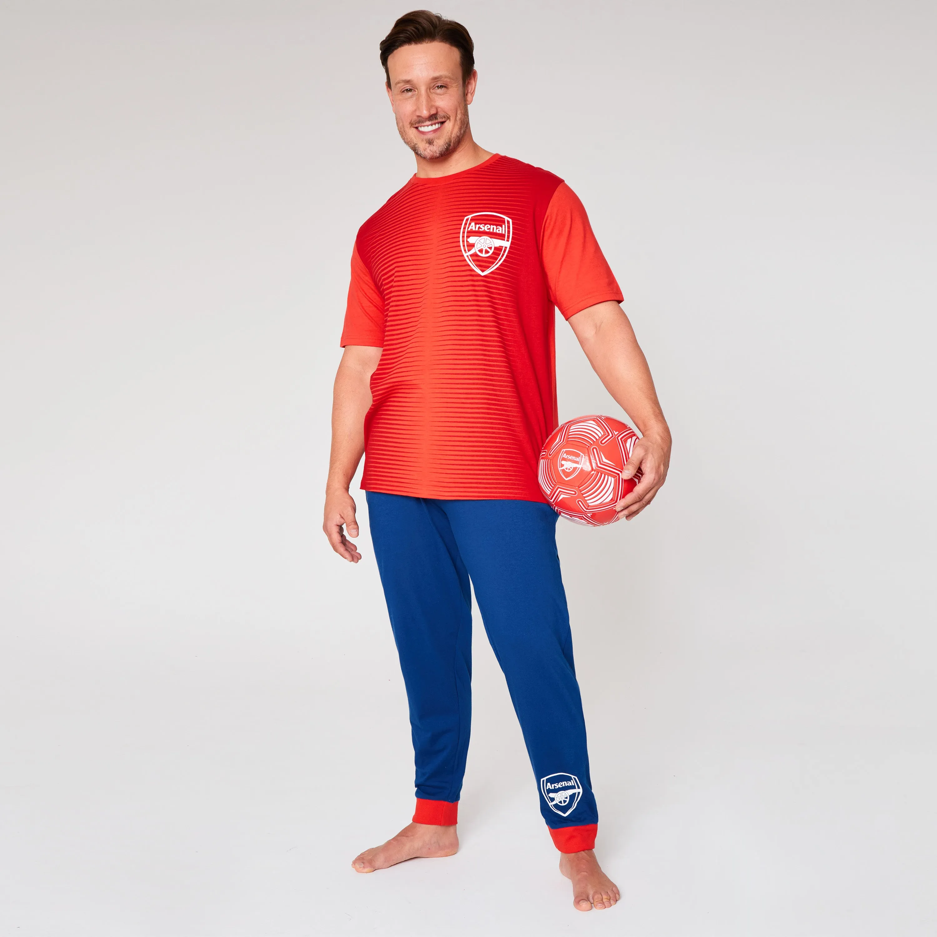 Arsenal F.C. Mens Pyjamas Set - Red & Blue