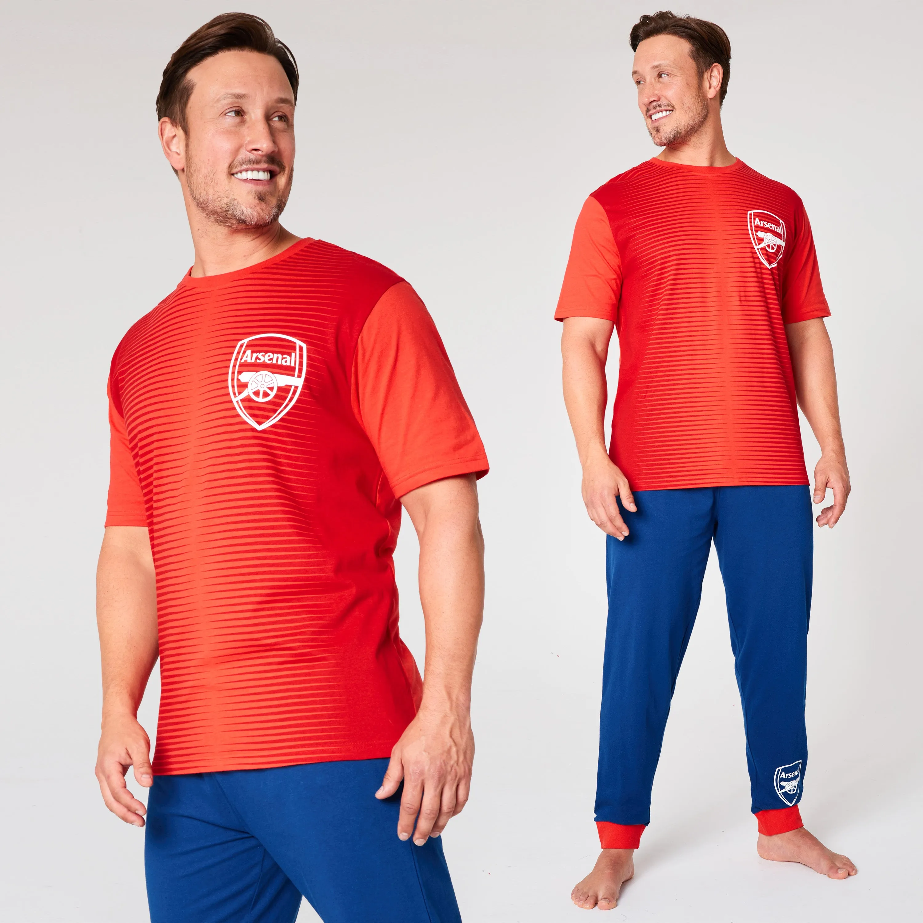 Arsenal F.C. Mens Pyjamas Set - Red & Blue