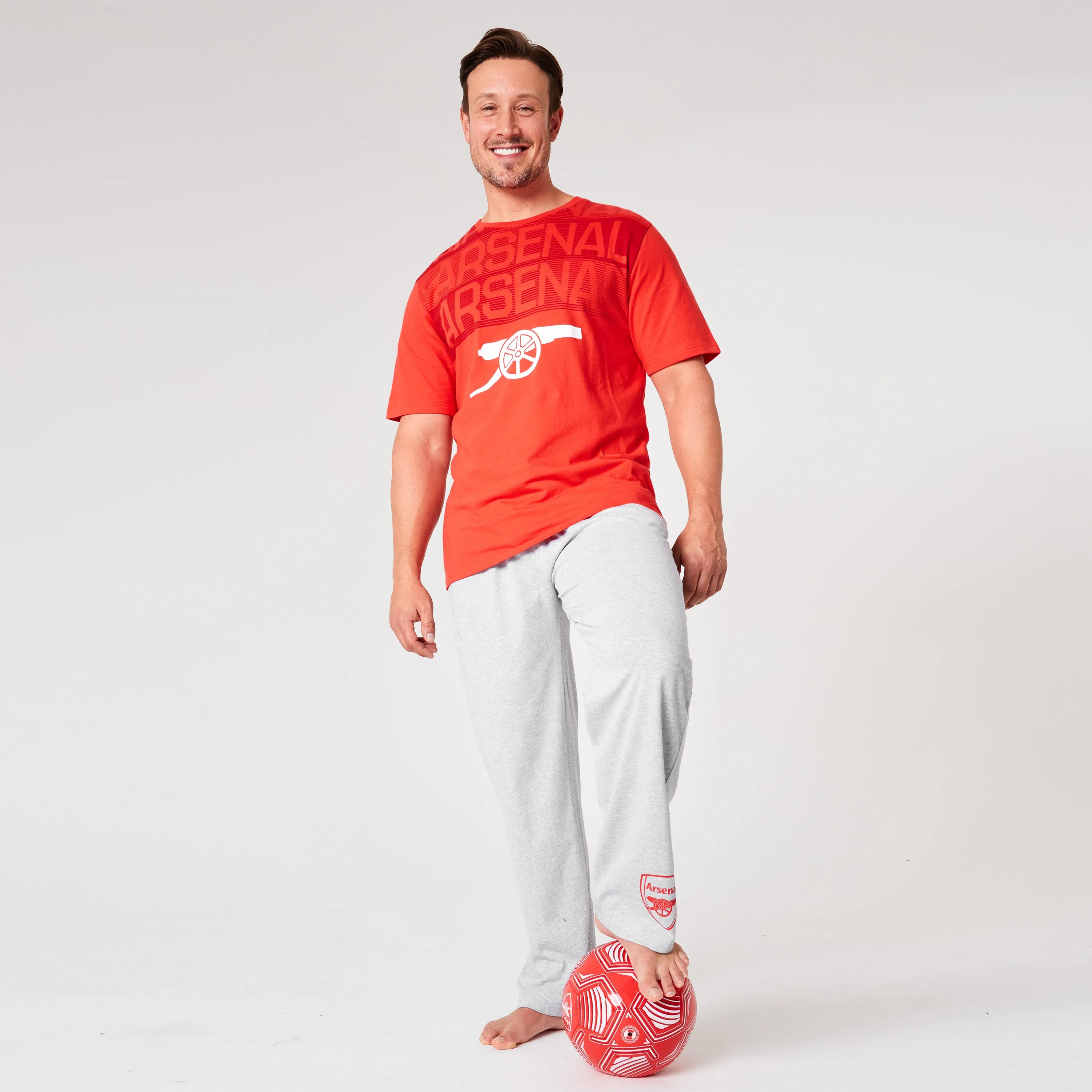 Arsenal F.C. Mens Pyjamas Set - RED & GREY