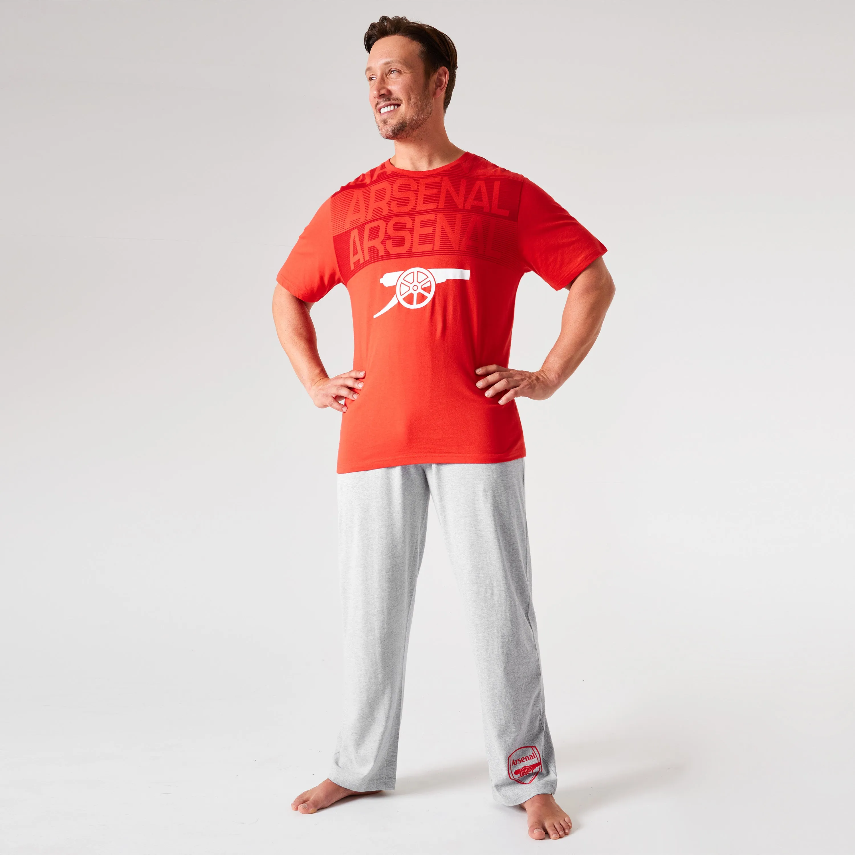 Arsenal F.C. Mens Pyjamas Set - RED & GREY