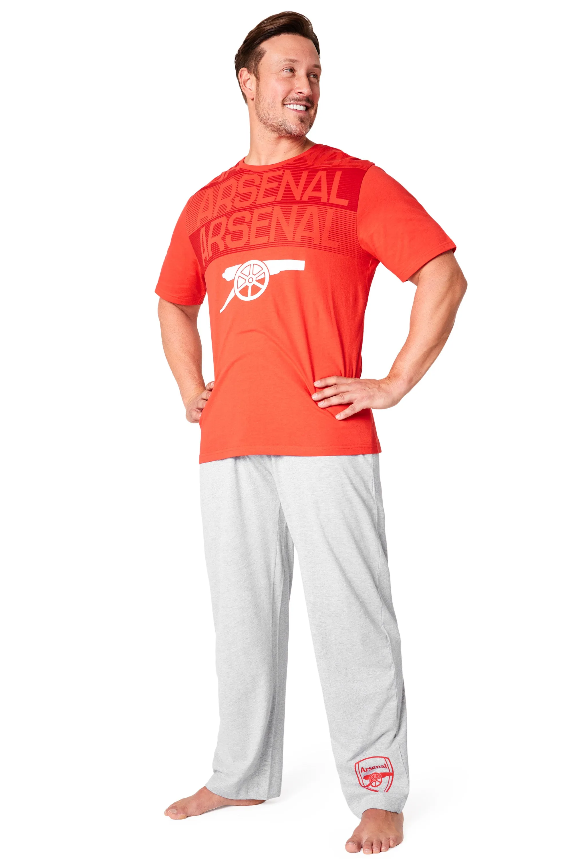 Arsenal F.C. Mens Pyjamas Set - RED & GREY