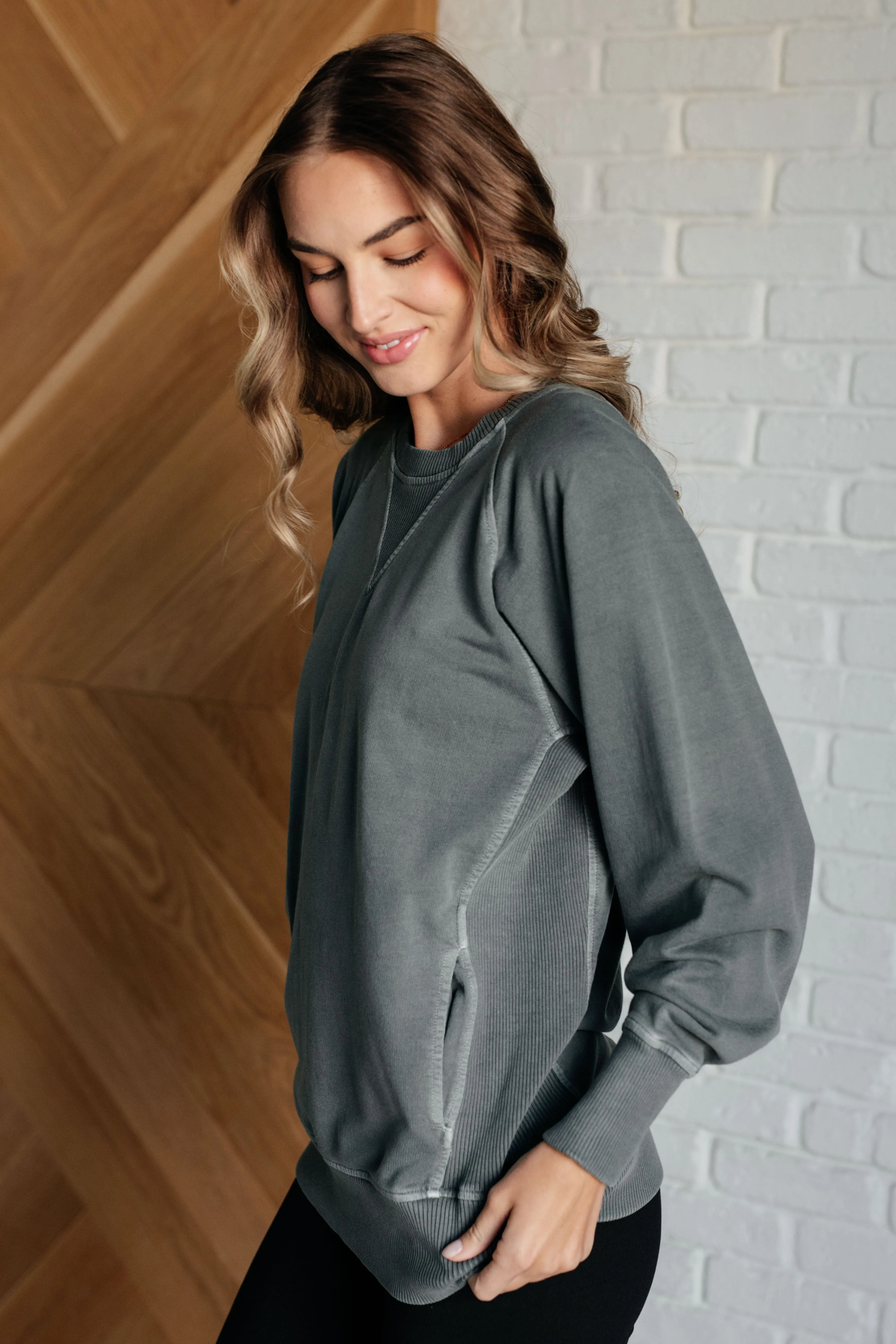 Ash Jade Mid-Weight Side Pockets Sweatshirt