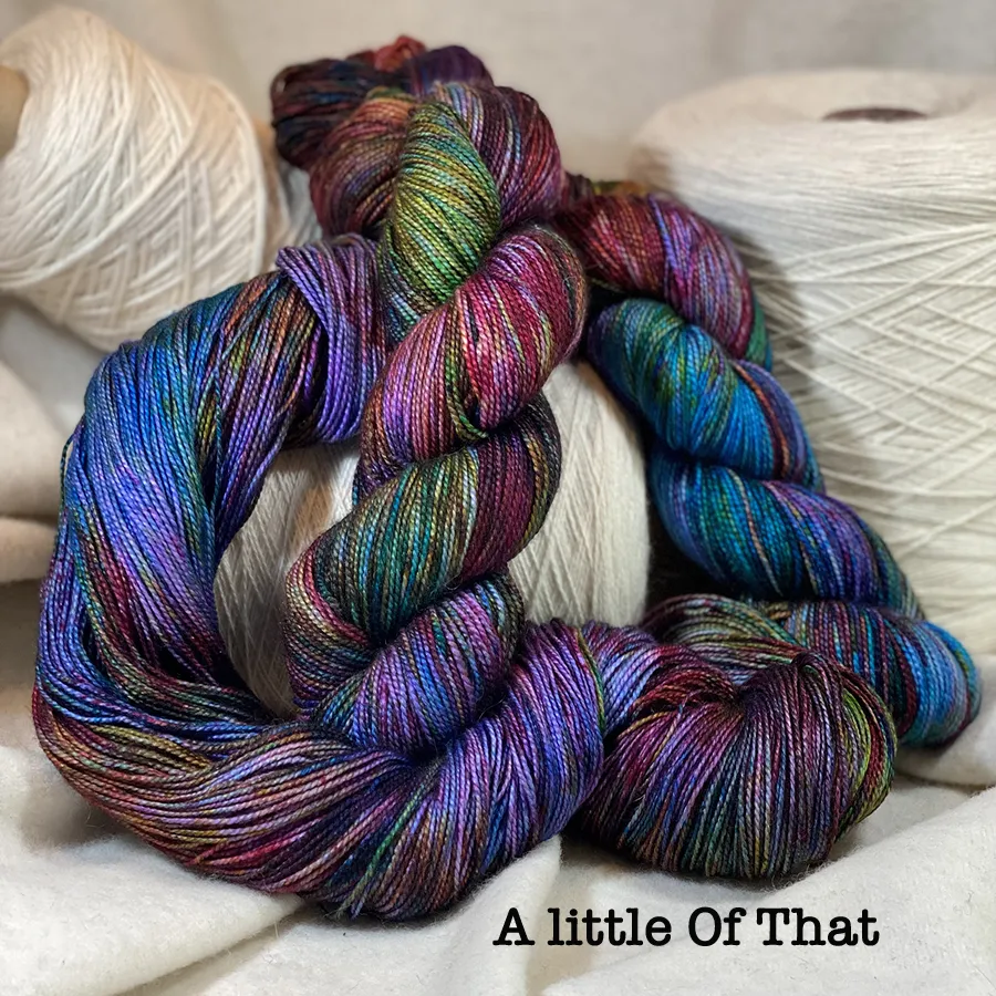 Avery. Sock Weight Yarn.  80% SW Merino 20% Silk   400 YDS, US 1-3