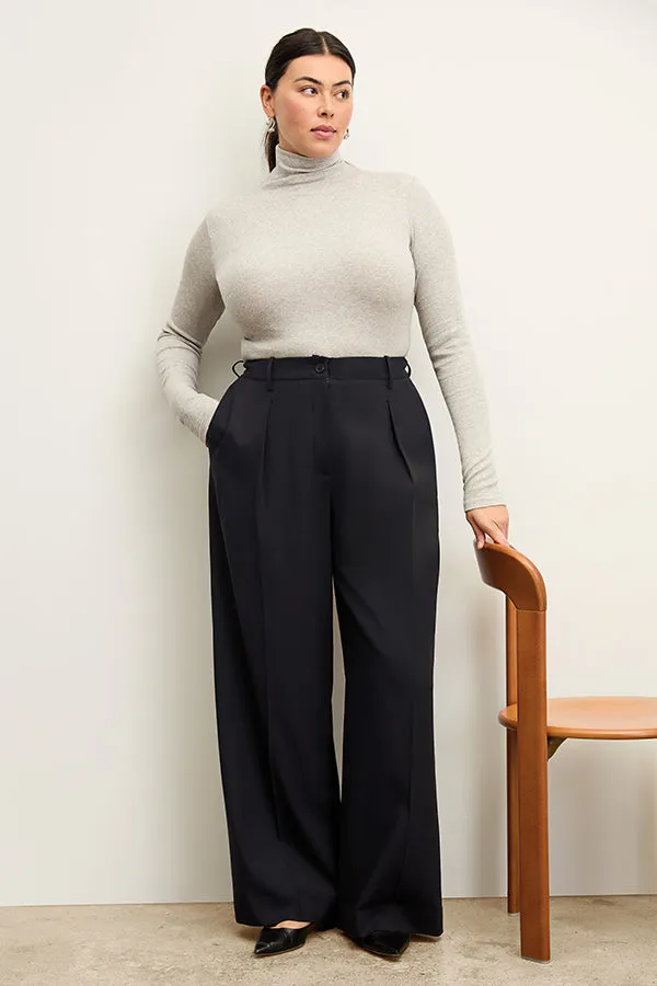 Axam Layering Turtleneck - Ribbed Pima Cotton :: Gray Melange