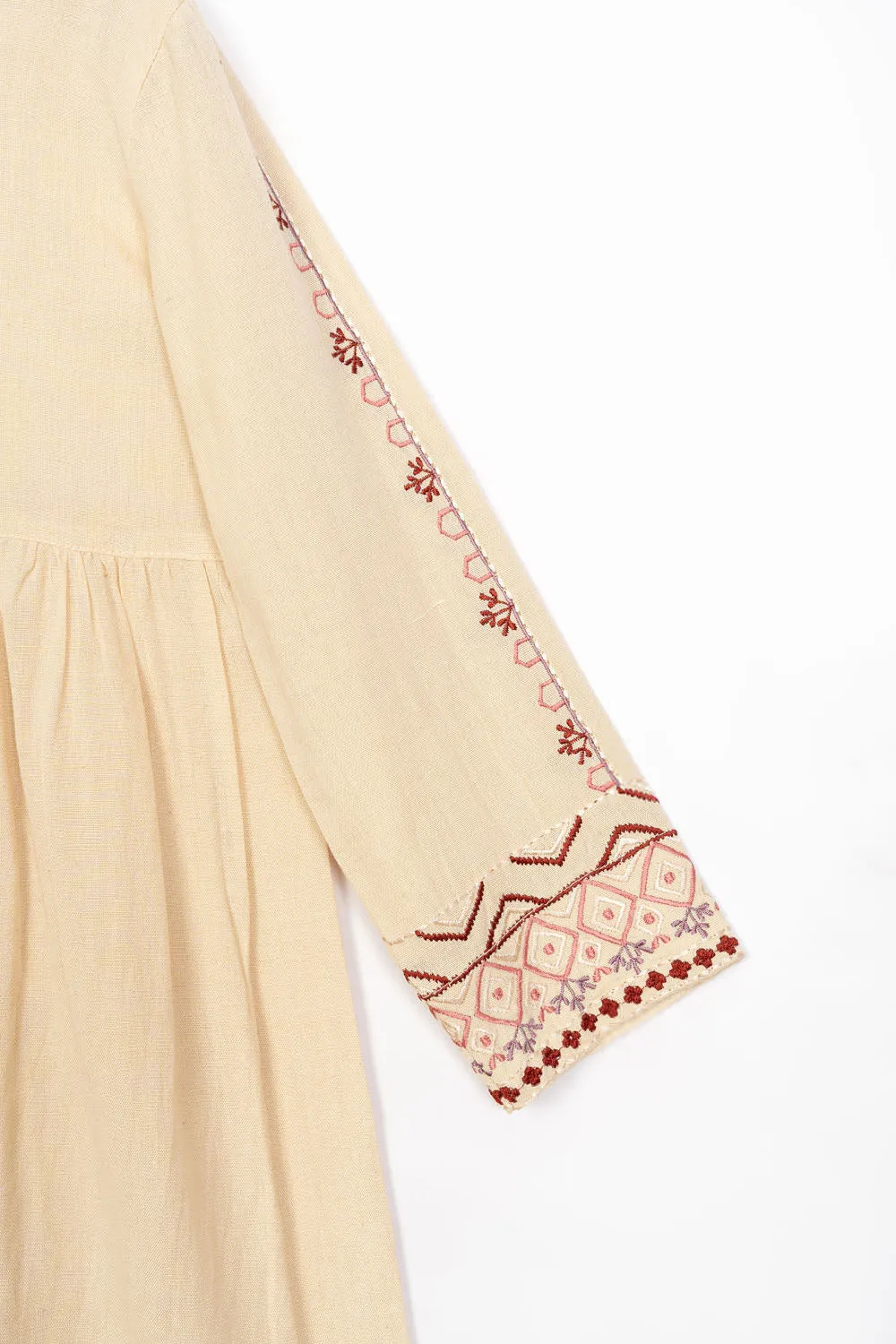 Beige Embroidery Dress