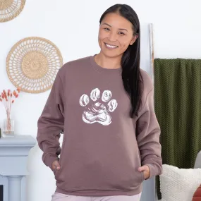 Brushed Paw Crew Sweatshirt with Side Pockets