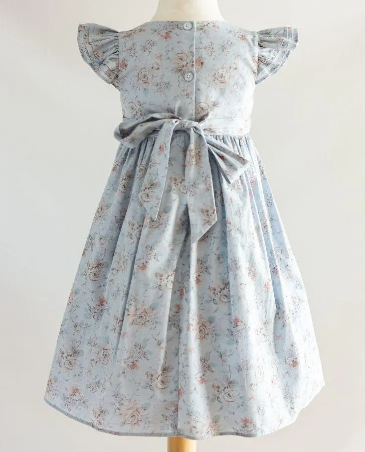 Chambray Floral Toddler Dress