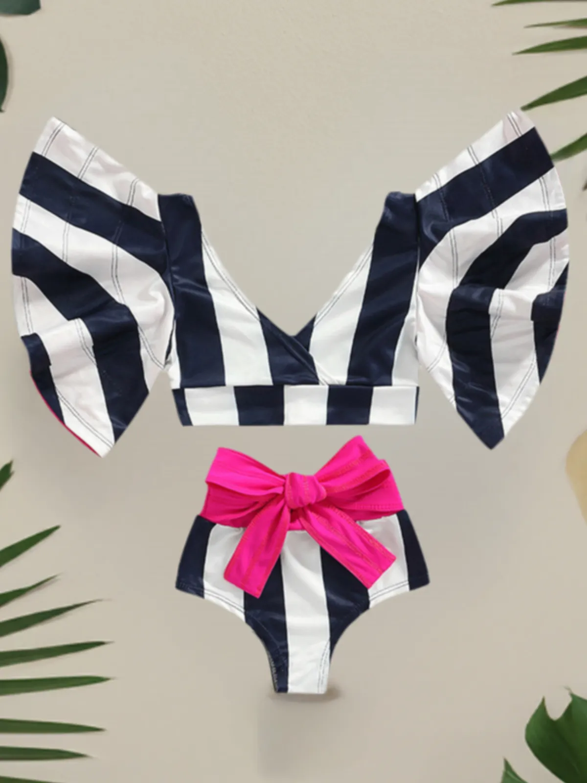 Chic Cutie Bowed Kimono Two Piece Swimsuit