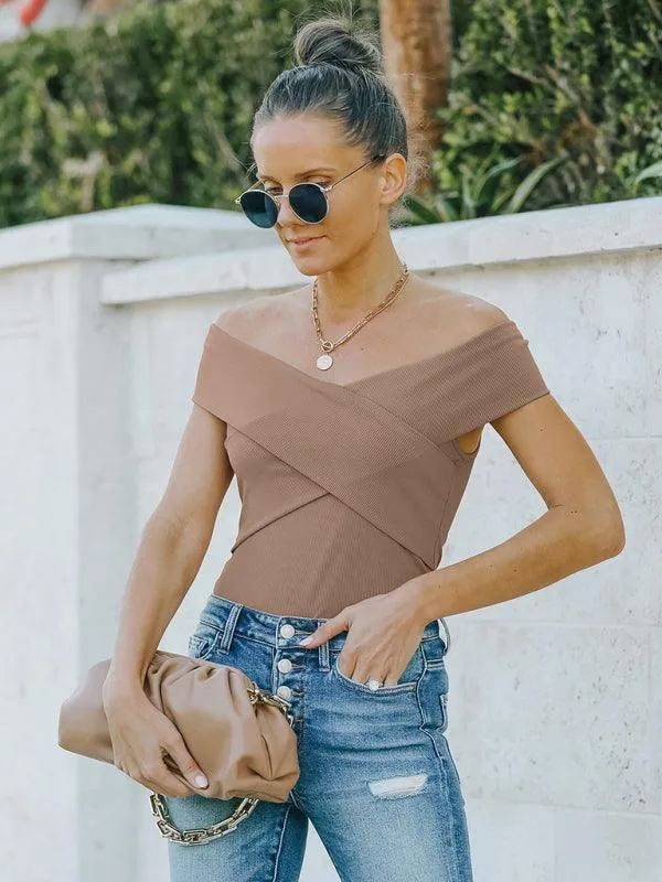 Chic Off-Shoulder Knit Blouse for Women