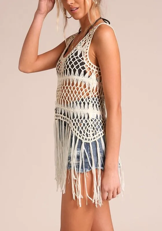 Coachella Crochet Fringe Top