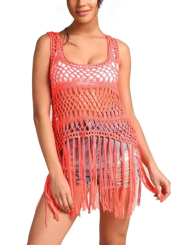 Coachella Crochet Fringe Top