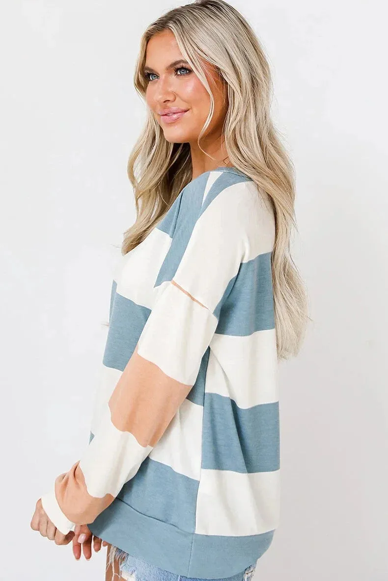 Comfy Multi-Stripe Sweatshirt