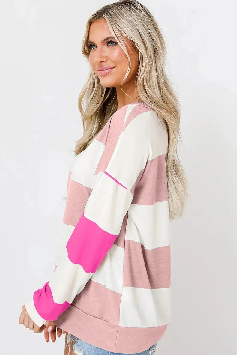 Comfy Multi-Stripe Sweatshirt