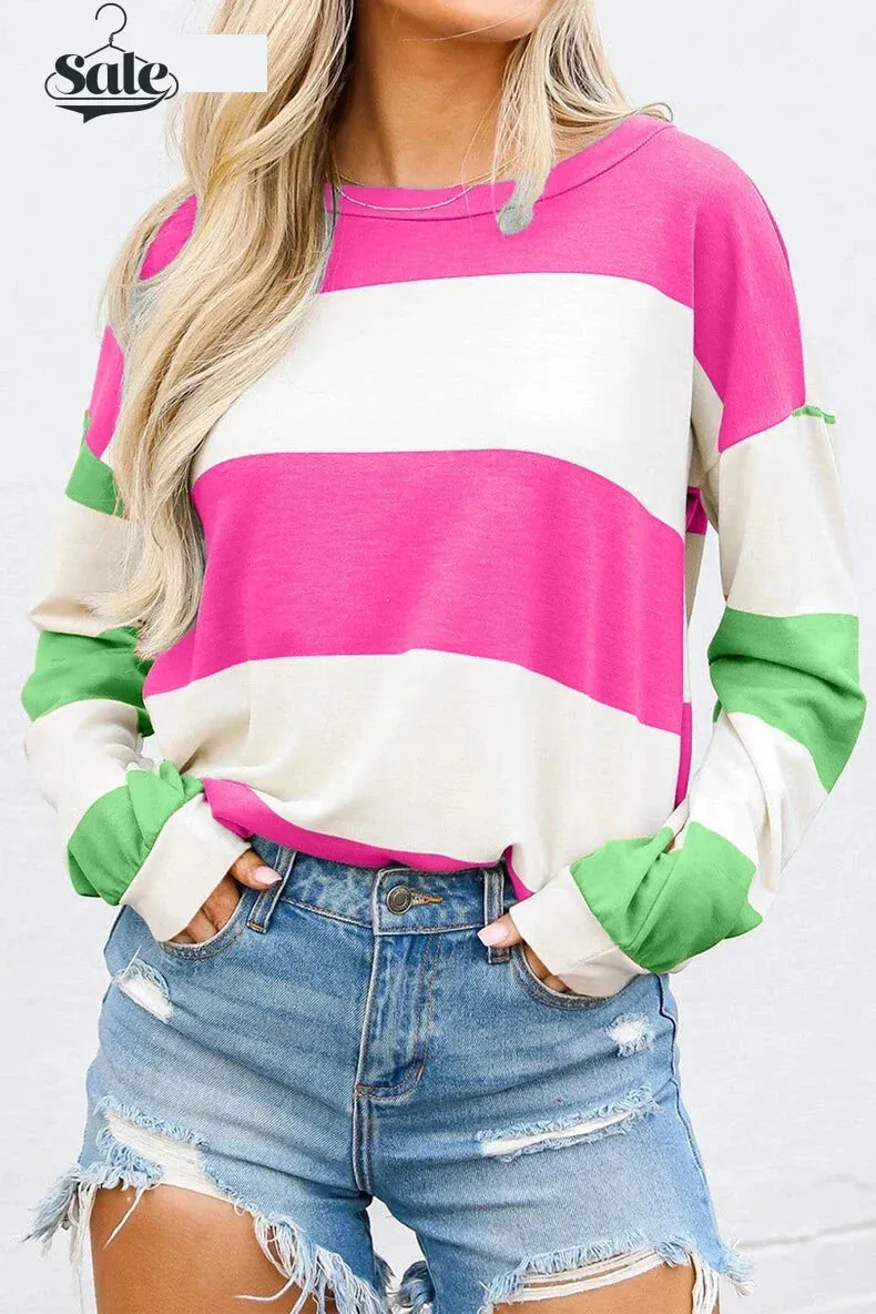 Comfy Multi-Stripe Sweatshirt