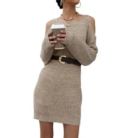 Cutout Off-Shoulder Sweater Dress - Cozy Chic for Every Occasion