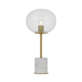 Dimas White Marble and Antique Gold Retro Table Lamp