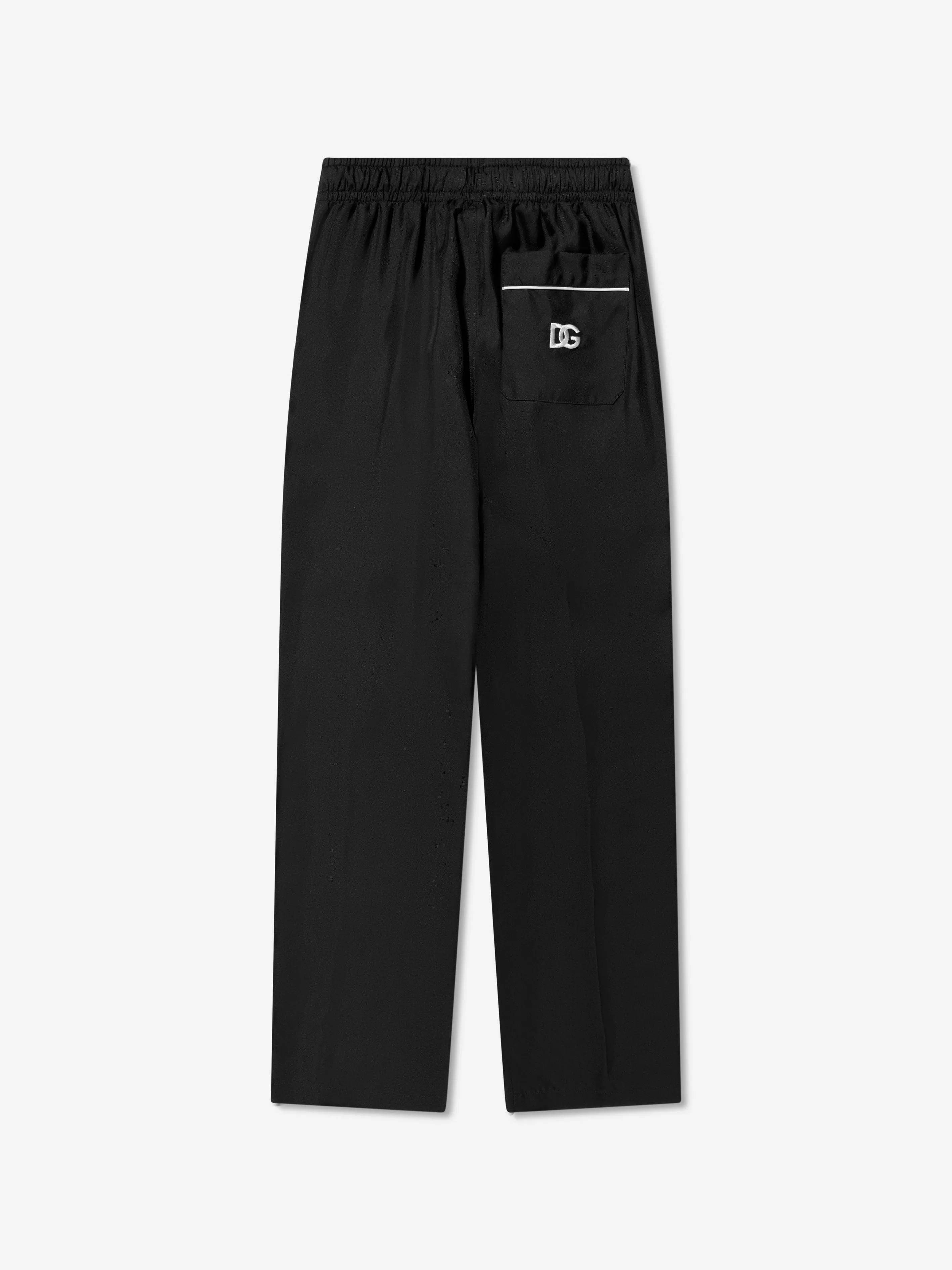 Dolce & Gabbana Boys Silk Pyjama Bottoms in Black