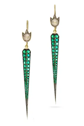 Emerald Dagger Earrings