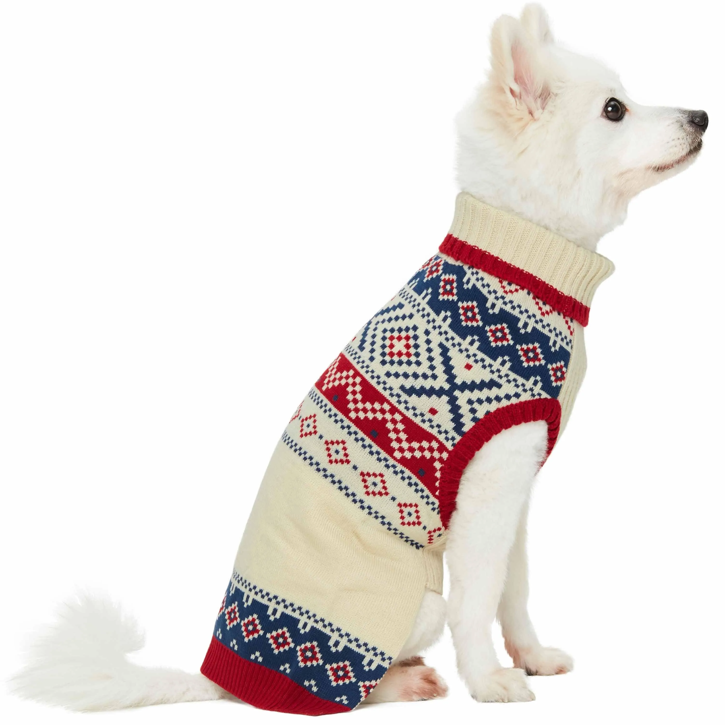 Fair Isle Family Matching Sweater in Cream, Dog - Chic Creamy White Sweater