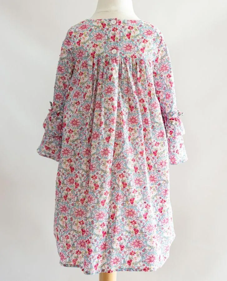 Floral Bell Sleeve Toddler Dress