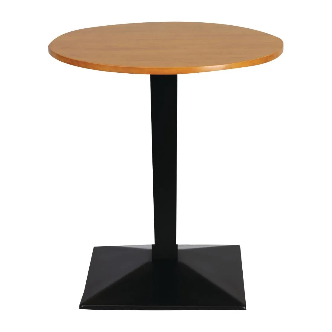 FT500 Turin Metal Base Pedestal Round Table with Soft Oak Top 700mm