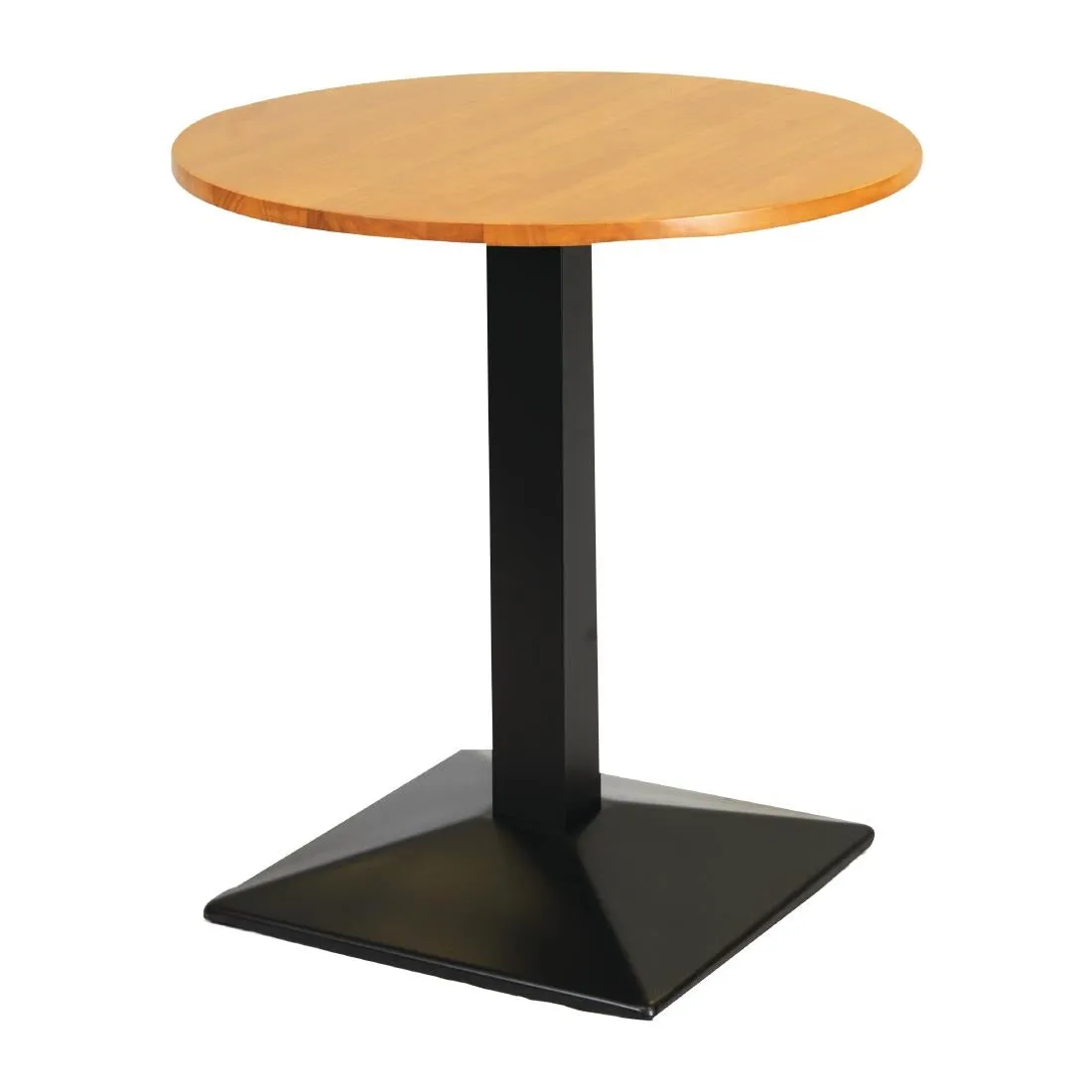 FT500 Turin Metal Base Pedestal Round Table with Soft Oak Top 700mm