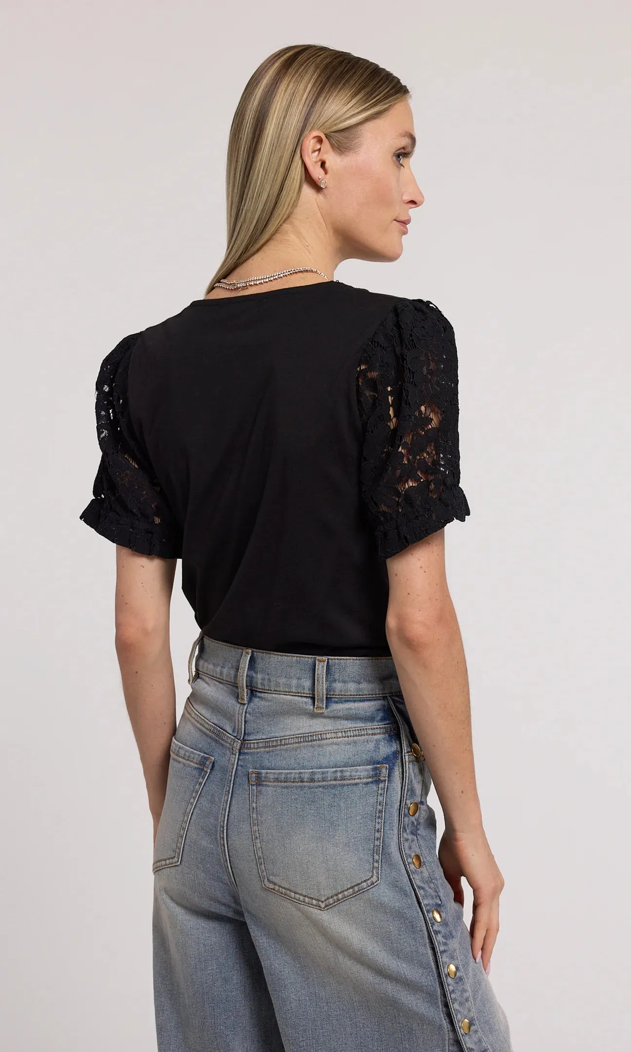 Generation Love Jess Lace Combo Top Black