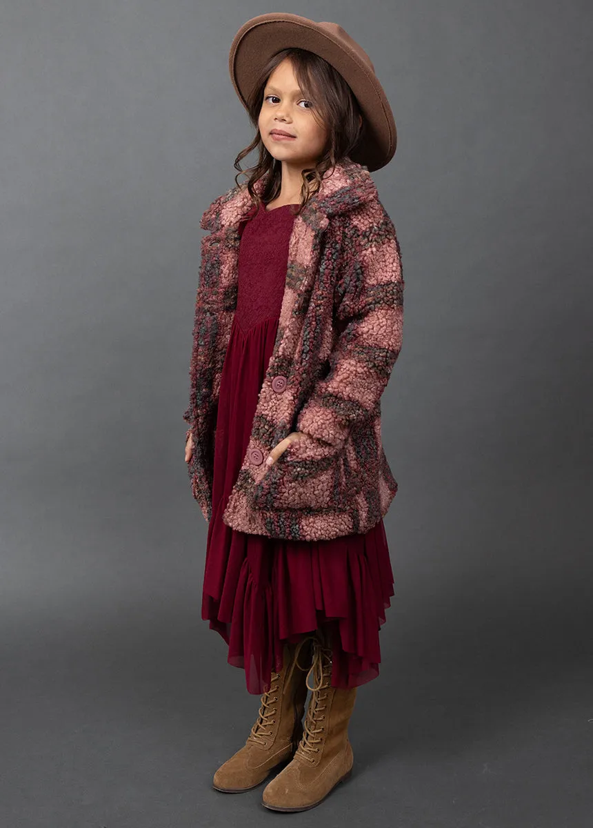 Gertrude Coat in Rose Plaid