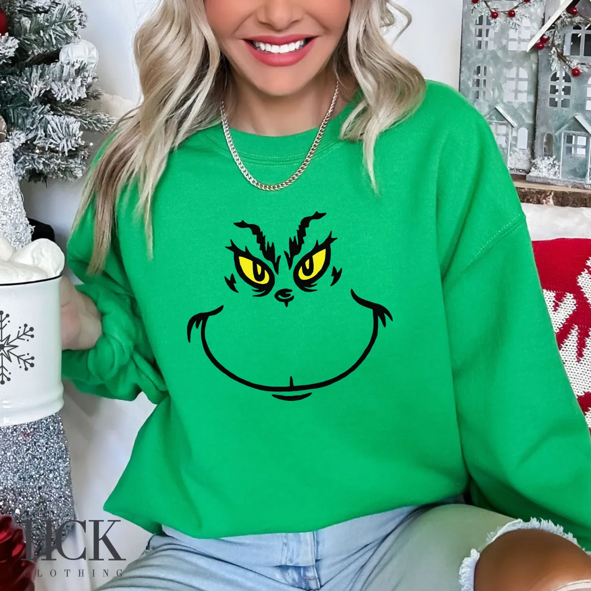 Green Face Crewneck Sweatshirt