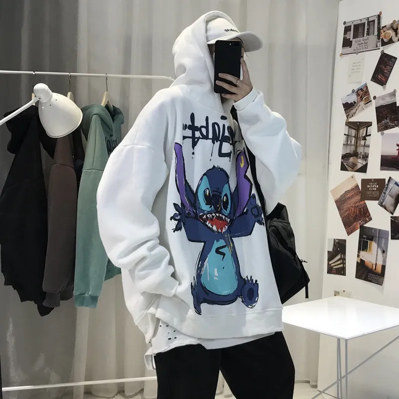 Hooded Men Loose All-Matching  INS Trendy Hip-Hop Korean Trendy Couple Sweatshirt