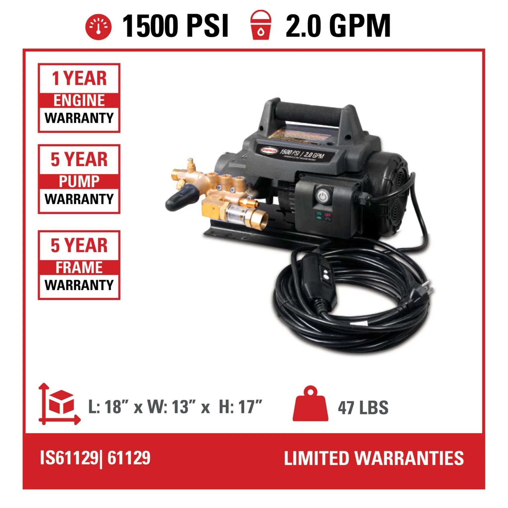 Industrial Series IS61129 Pressure Washer