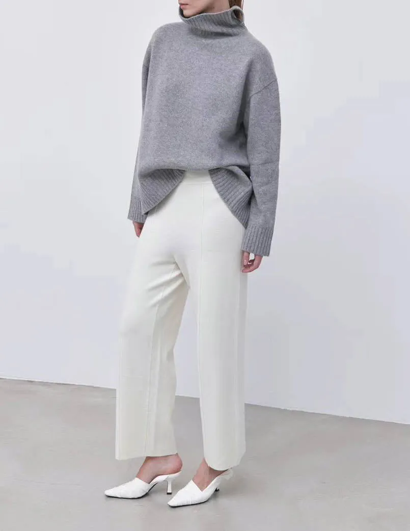 KASIA HIGH NECK KNIT SOFT GREY