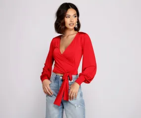 KittenAlarm - Chic Babe Wrap Front Top