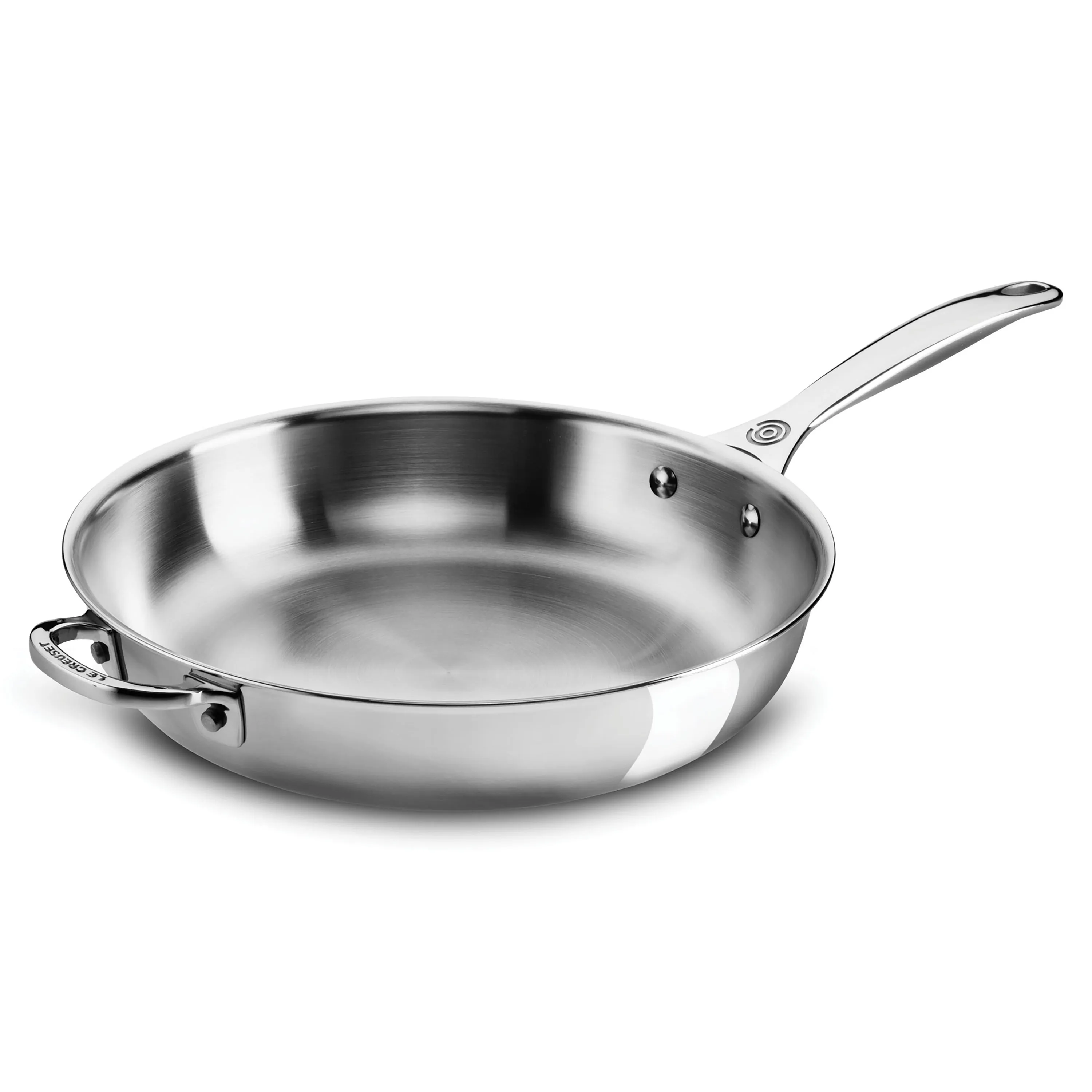 Le Creuset Stainless Steel 12.5" Deep Skillet with Helper Handle