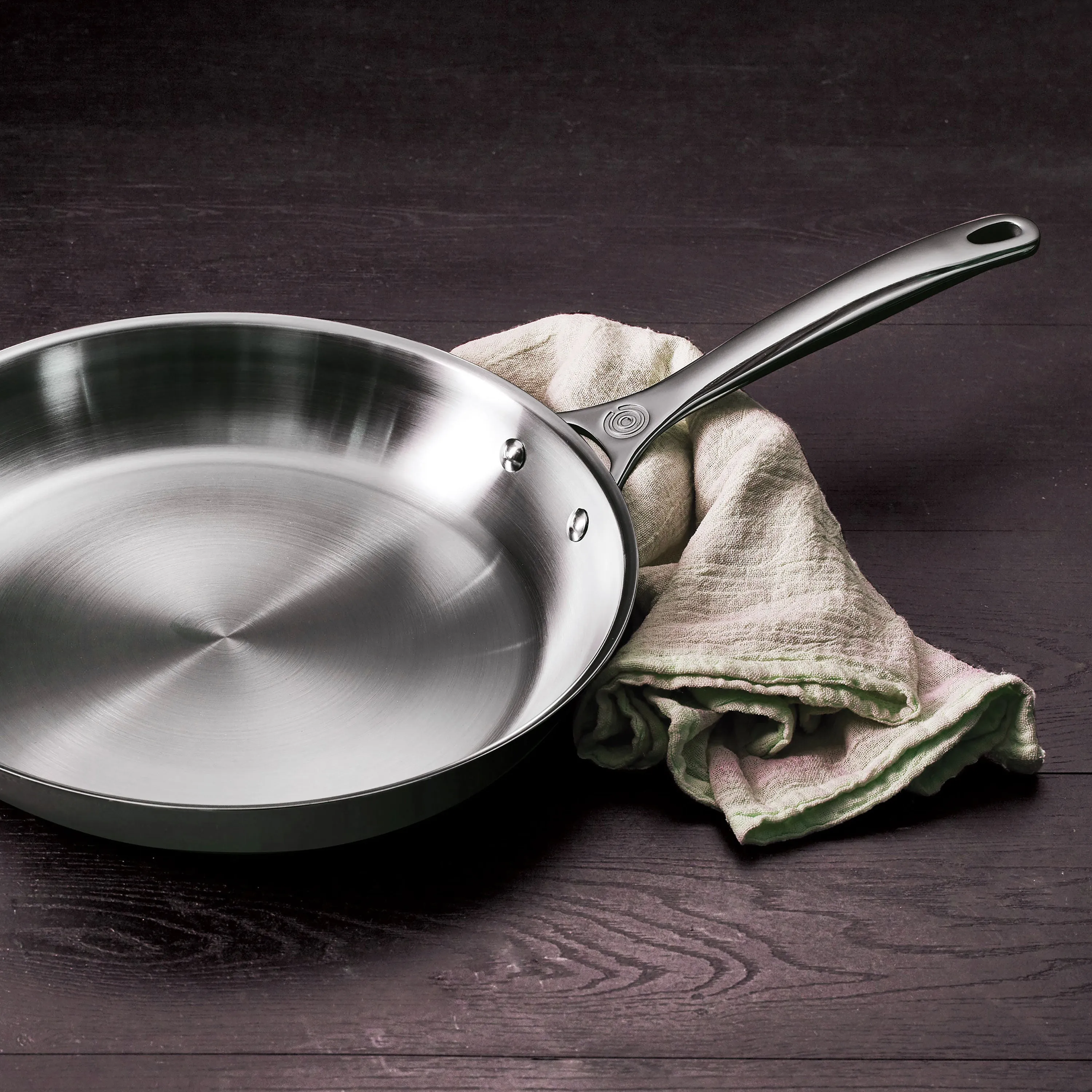 Le Creuset Stainless Steel 12.5" Deep Skillet with Helper Handle