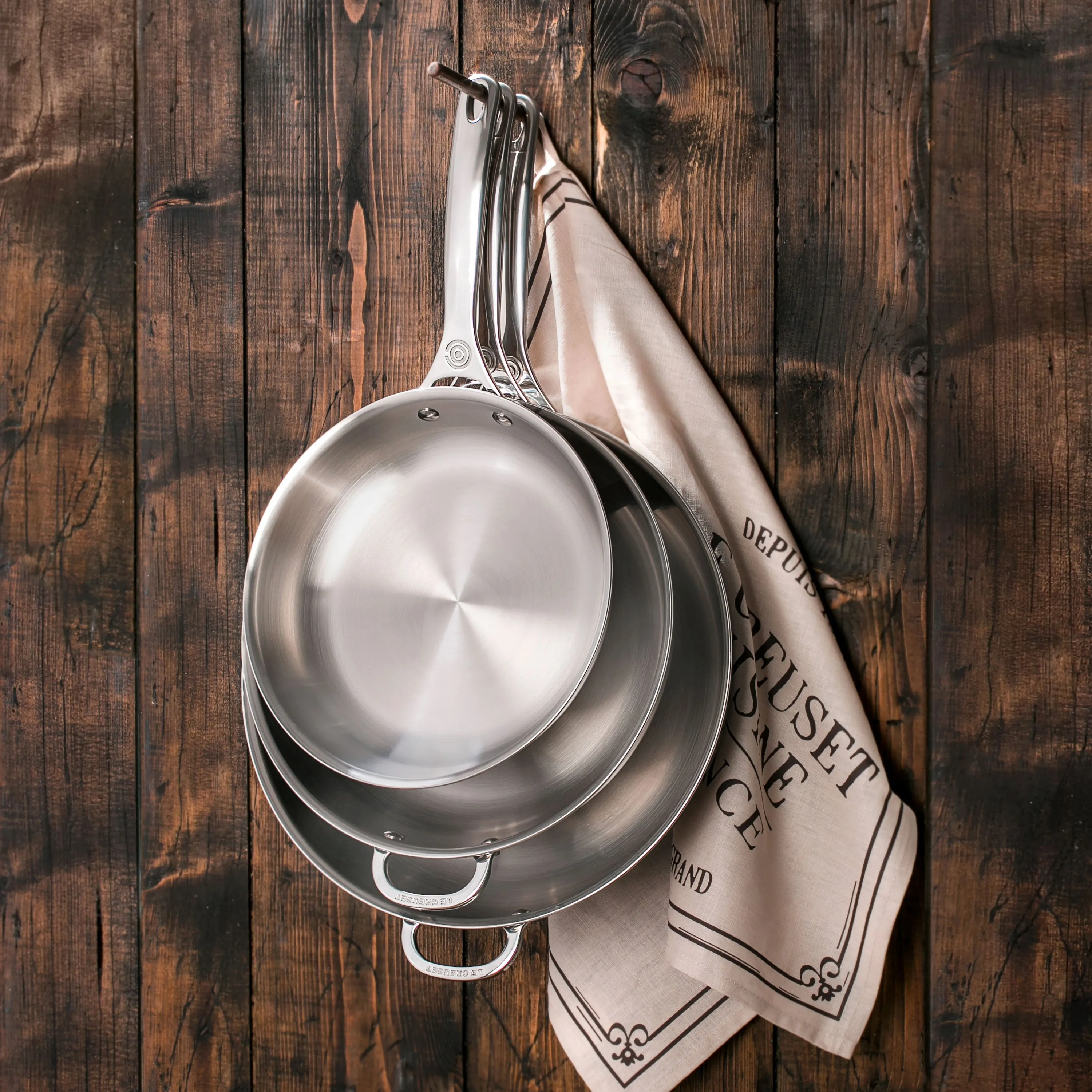 Le Creuset Stainless Steel 12.5" Deep Skillet with Helper Handle