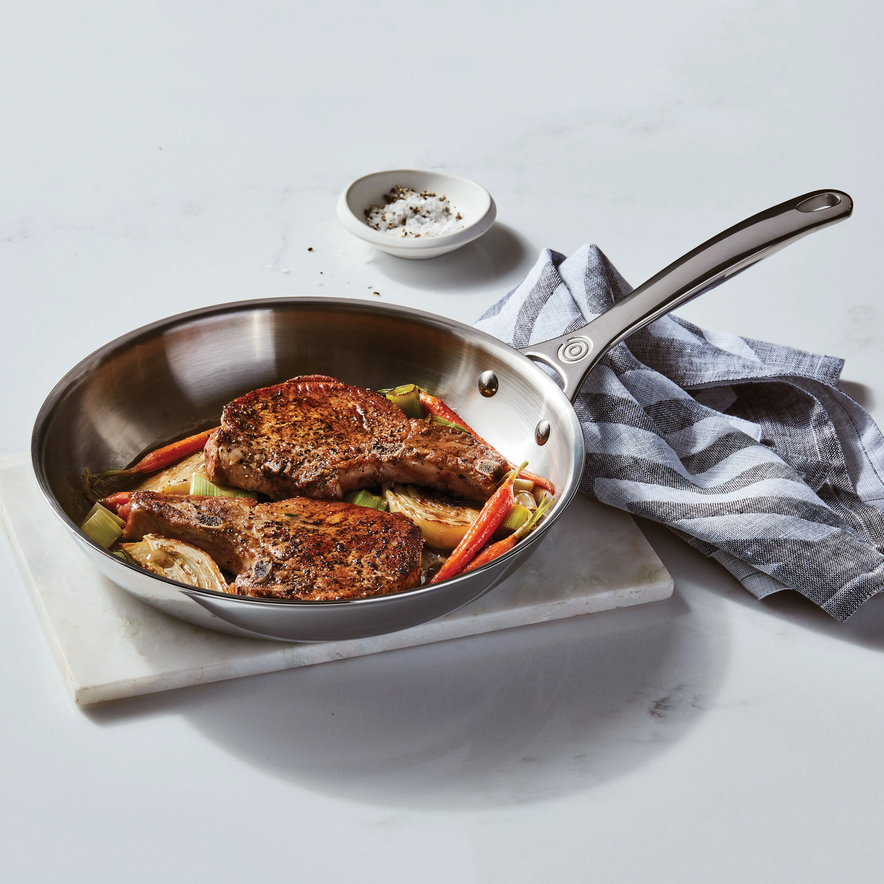 Le Creuset Stainless Steel 8 & 10" Fry Pan Set