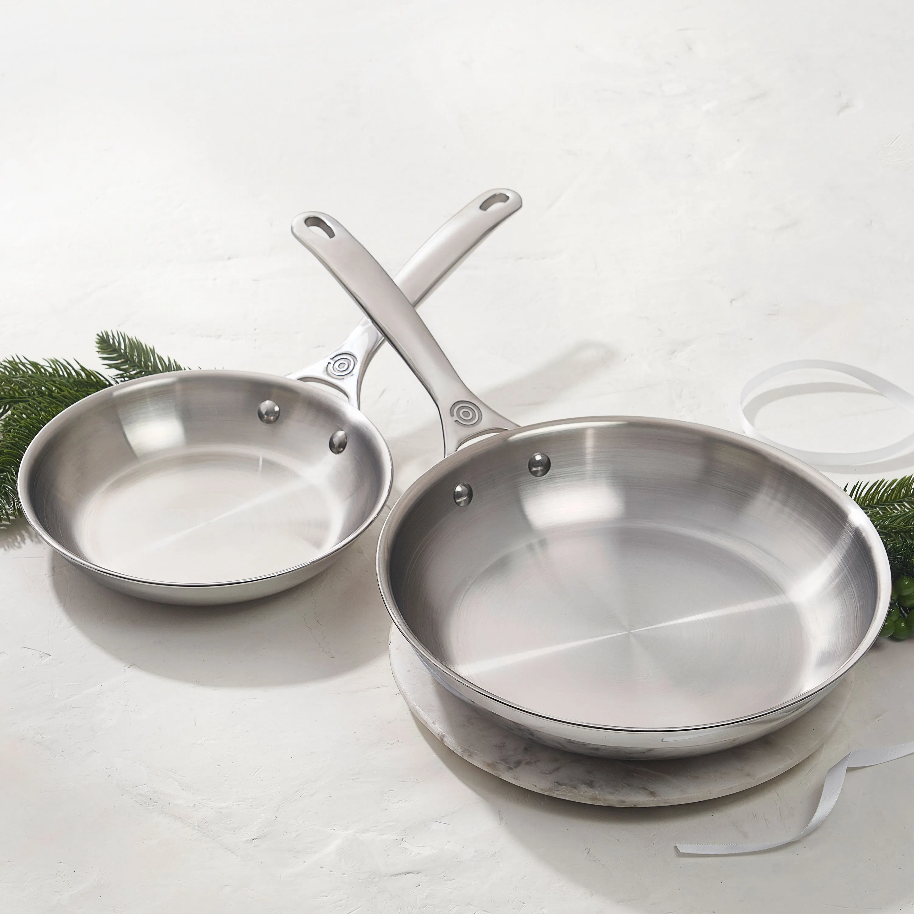 Le Creuset Stainless Steel 8 & 10" Fry Pan Set