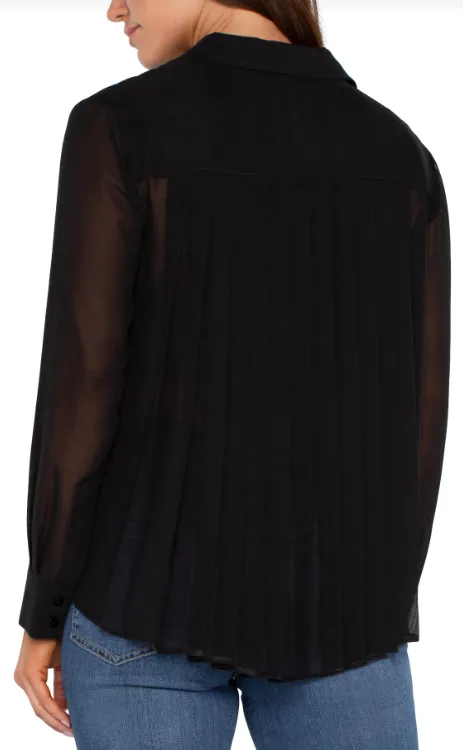 LONG SLEEVE SHIRT W/PLEAT BACK