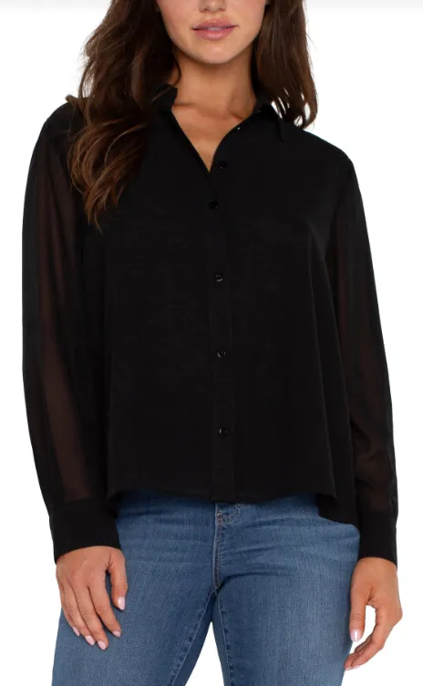 LONG SLEEVE SHIRT W/PLEAT BACK