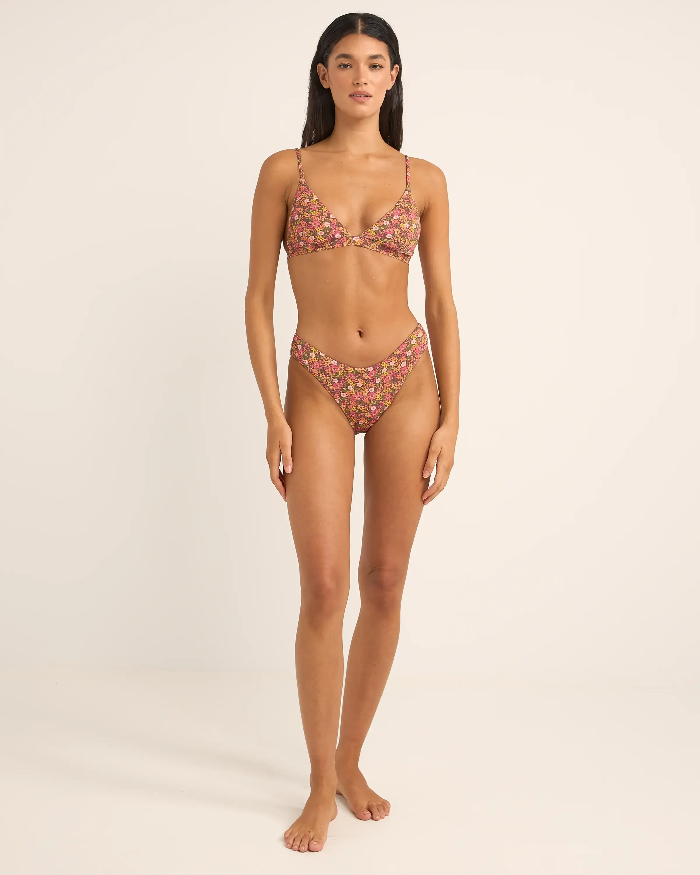 Marie Floral Holiday Bikini Bottoms in Pink