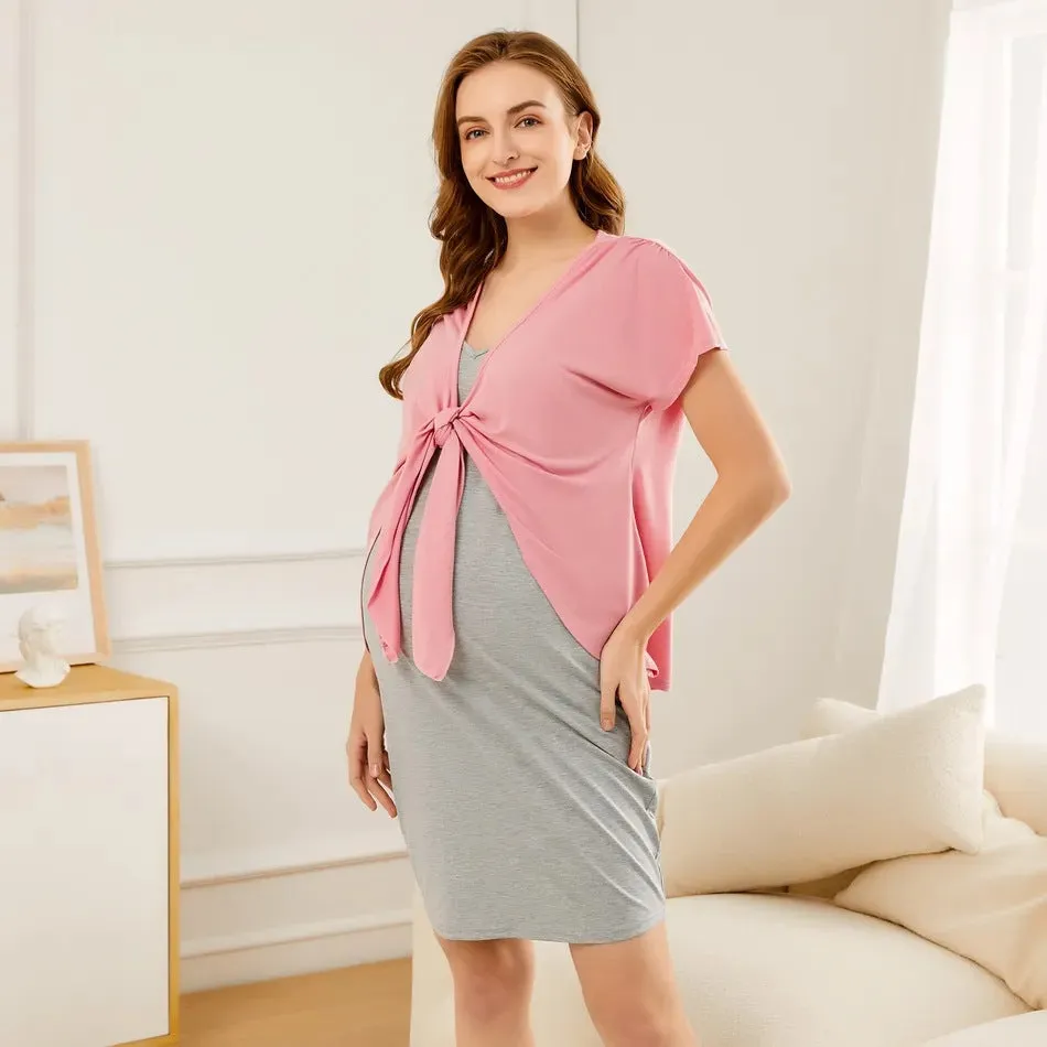 Maternity Dress & Open Front Tops Lounge Set