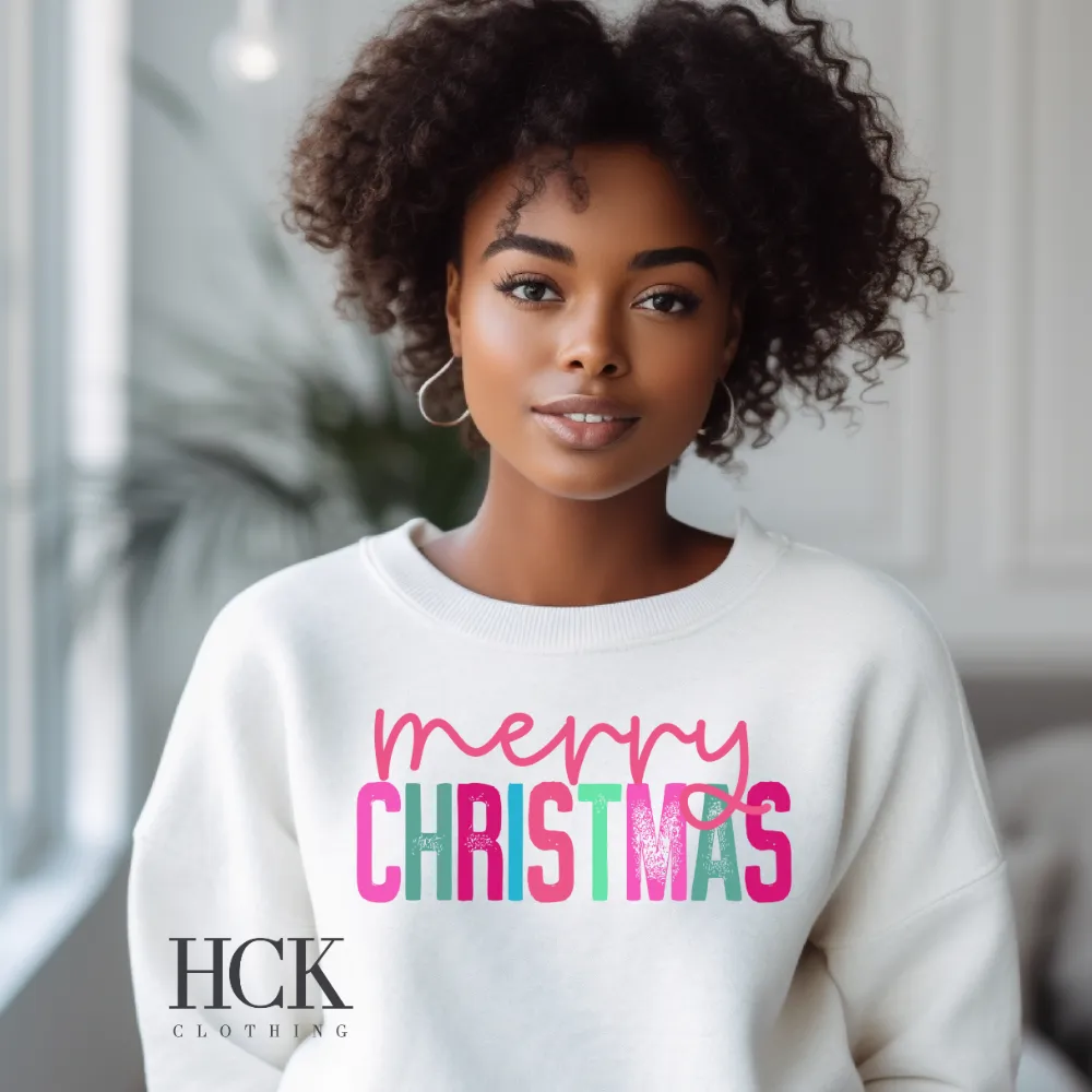 Merry Christmas Crewneck Sweatshirt- 2 COLORS