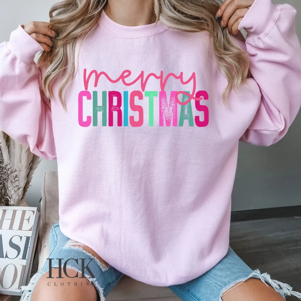 Merry Christmas Crewneck Sweatshirt- 2 COLORS