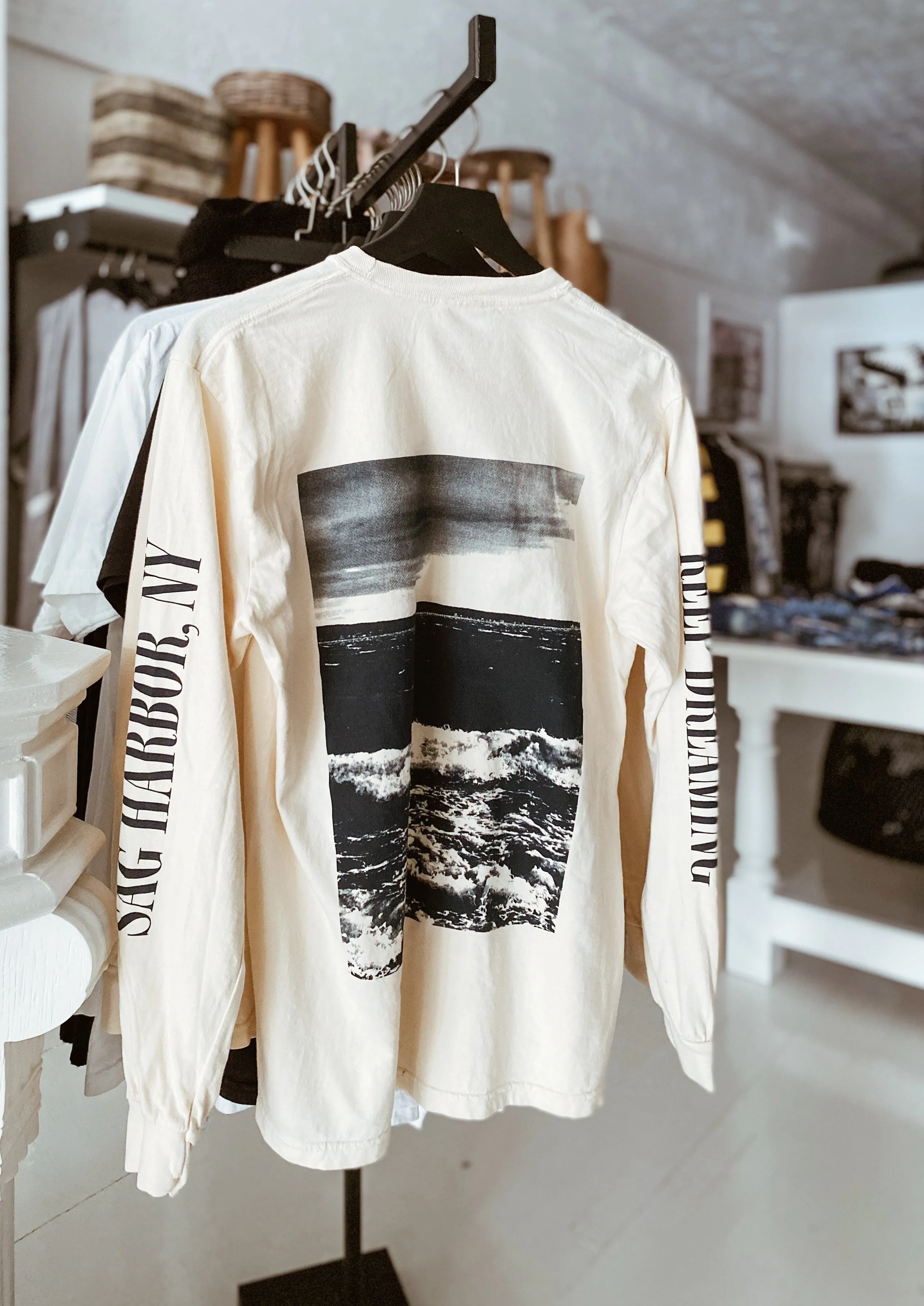 Modern General® Artwear "Keep Dreaming" Long Sleeve T-Shirt in Ivory